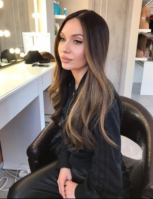 Perruque Châtain avec Balayage Modèle Lila