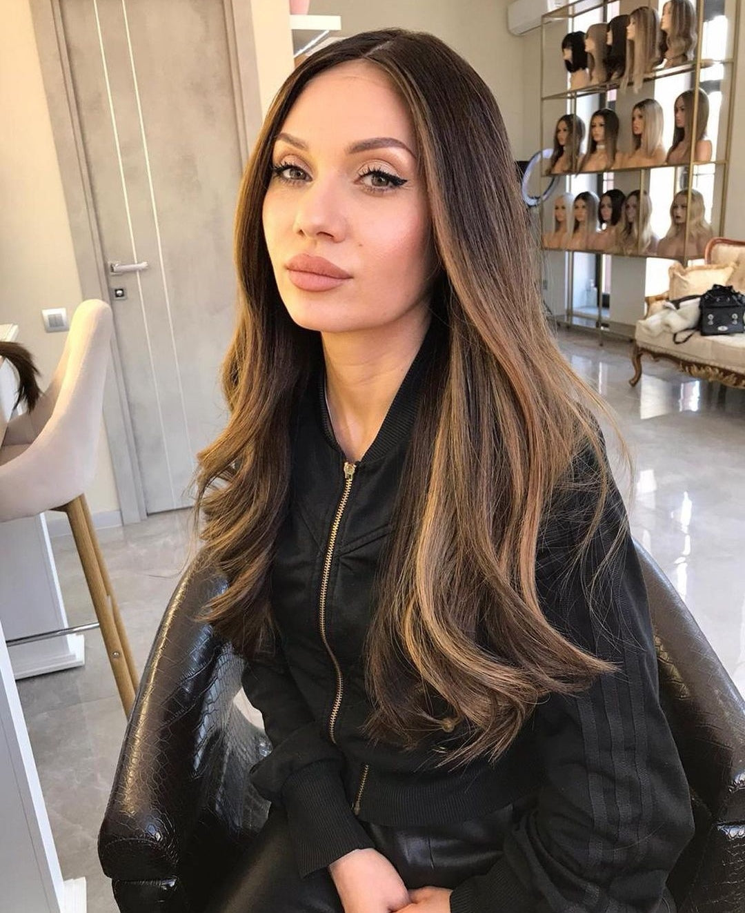 Perruque Châtain avec Balayage Modèle Lila